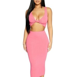Naked Wardrobe Get Knotty Set in Raspberry